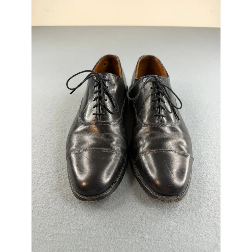 Allen Edmonds Park Avenue Men 8 Black Leather Cap Toe Oxford Dress Shoes USA